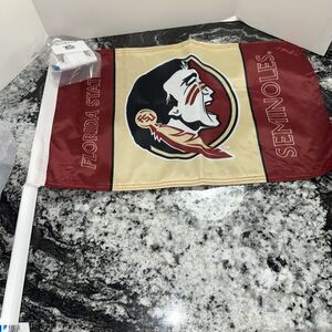 NCAA FSU Florida State Seminoles 2-Sided Window Mount Car Flag 11X17-Mascot Logo